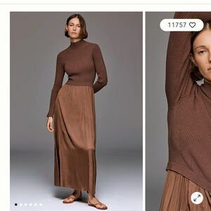 The Thea Long-Sleeve Twofer Maxi Dress